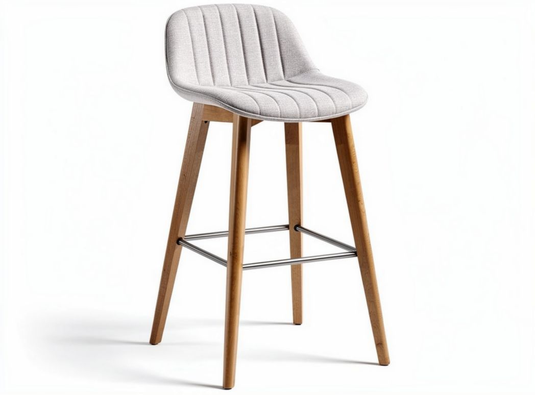 Sgabello da bar in pelle marrone con struttura in metallo 45 x 40 x 100cm