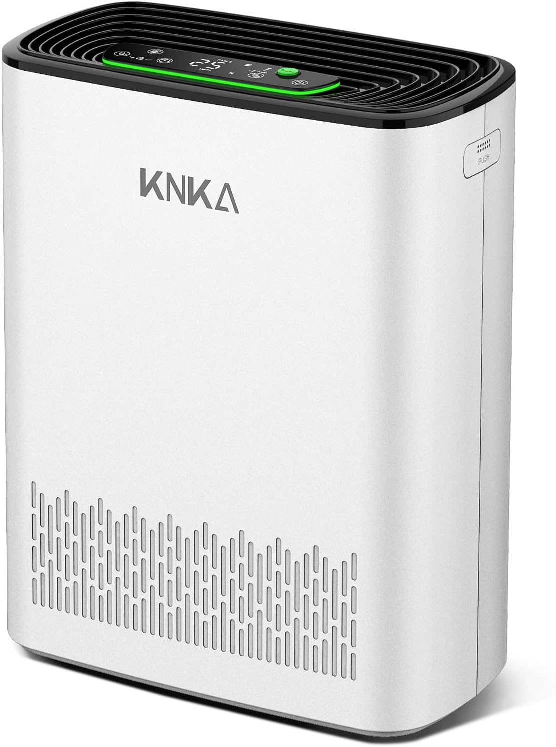 KNKA Purificatore d'aria, CADR 300 m³/h, fino a 80 m², Prestazioni HEPA (Modalità Notte) rimuove 99,97% Polvere/Polline/Odori, con Sensore Intelligente, Ideale Fumatori Animali, APH3000(Bianco 80 M²)