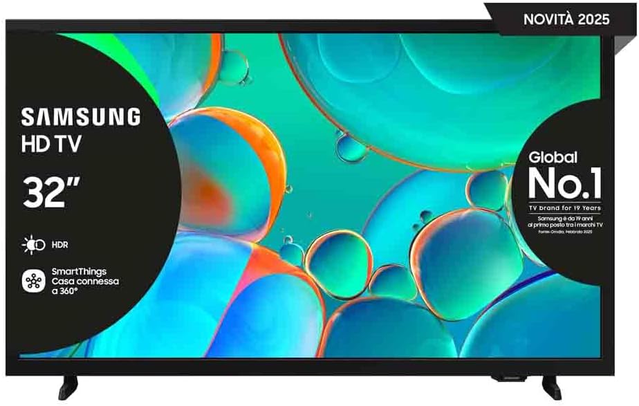 Samsung 32 Smart TV UE32H5000FKXZT HD, Hyper Real Processor, HDR Pur Color, Smart Experience, OTS Lite Adaptive Sound, SlimLook Design, 2025(32)