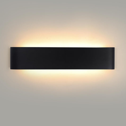 YCZM Applique da Parete Interno 24W,Lampada LED Parete Interni 3000K/4000K/6500K Temperature a tre colori opzionale,Applique LED da Parete Interno 38CM 2880LM,Lampada a Muro 1 Pezzi Bianco(Nero 1 Pezzi 6500k/4000k/3000k/24W 38CM/24 Watt)