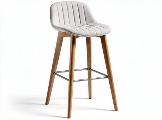 Sgabello da bar in pelle marrone con struttura in metallo 45 x 40 x 100cm