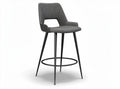 Sgabello da bar in tessuto grigio con struttura in metallo 45 x 45 x 110cm