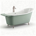 Vasca da bagno moderna in acrilico verde con rubinetto e misure 150 x 70 x 60cm