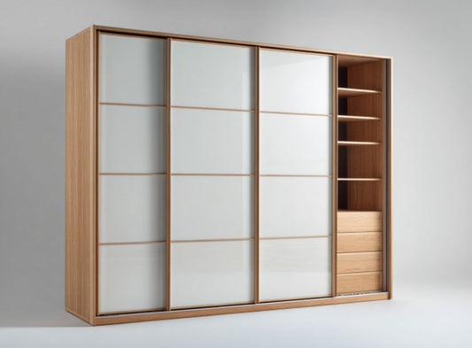 Armadio moderno in legno scuro con ante in vetro sabbiato 200 x 60 x 210cm