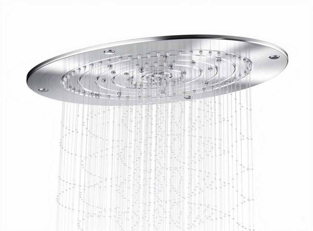 Doccia a soffitto rettangolare in acciaio inox nero 50 x 30 x 5cm