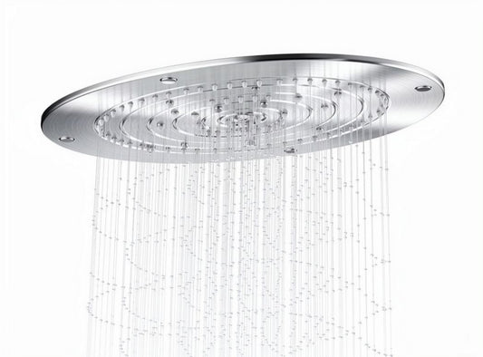 Doccia a soffitto rettangolare in acciaio inox nero 50 x 30 x 5cm