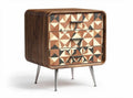 Comò in legno con tre cassetti design geometrico dimensioni 40 x 40 x 60cm