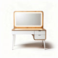 Toeletta moderna con specchio illuminato e cassetto in legno 150 x 100 x 80cm