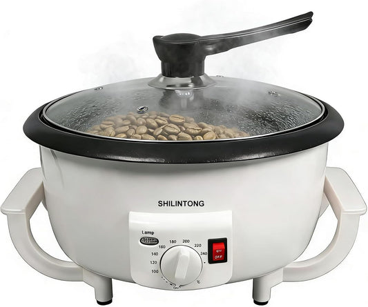 Tostacaffè Elettrico SHILINTONG - Macchina per Tostare Caffè, Noci, Arachidi e Altro (750g, 220V, 1200W) - Ideale per Casa e Piccoli Bar (senza funzione timer)(Senza Funzione Timer)