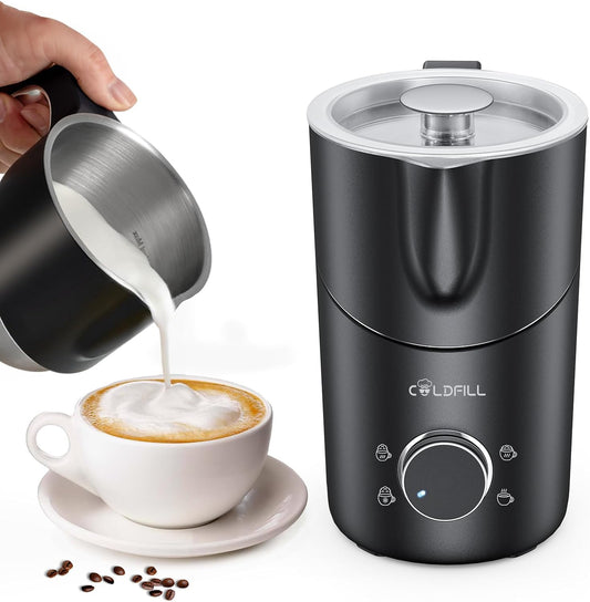 Montalatte Elettrico 8 in 1, Cappuccinatore con Tazza Rimovibile Lavabile in Lavastoviglie, 400ml Schiumalatte per Cappuccino, Latte Macchiato, Cioccolata e Latte Vegetale(Nero)