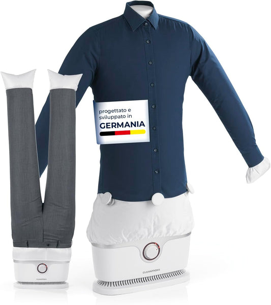 CLEANmaxx Ferro da stiro automatico per camicie PRO con attacco per pantaloni | Sostituisce ferro da stiro, vaporizzatore | Per camicie, camicette e pantaloni | Innovativo ed efficiente(Pro con attacco per pantaloni/Rosa)