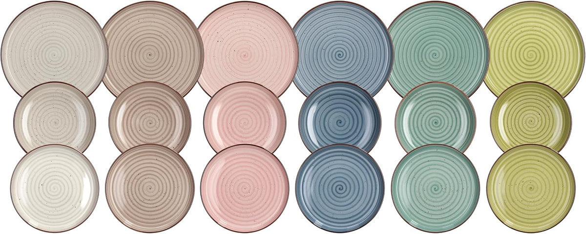 Tognana Ardenne, servizio piatti 18 pezzi per 6 persone, stoneware, multicolor(Urban Pastel)