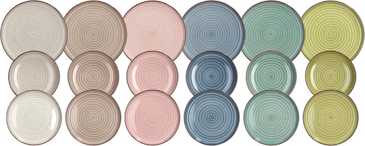 Tognana Ardenne, servizio piatti 18 pezzi per 6 persone, stoneware, multicolor(Urban Pastel)