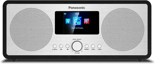 Panasonic RF-D40EG-K Internet Radio and DAB+/FM with Bluetooth, 6W, Speakers 7.5 cm, 2.4 inch TFT Color LCD, Alarm Clock and Sleep Timer, Remote Control, USB, Wi-Fi, Black